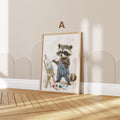 Waldtiere Kinderzimmer Magisch Aquarell Eule Waschbär Fuchs Poster · Kinderzimmer Bilder · Wand Deko · Kunst Druck · Deko Print ohne Rahmen