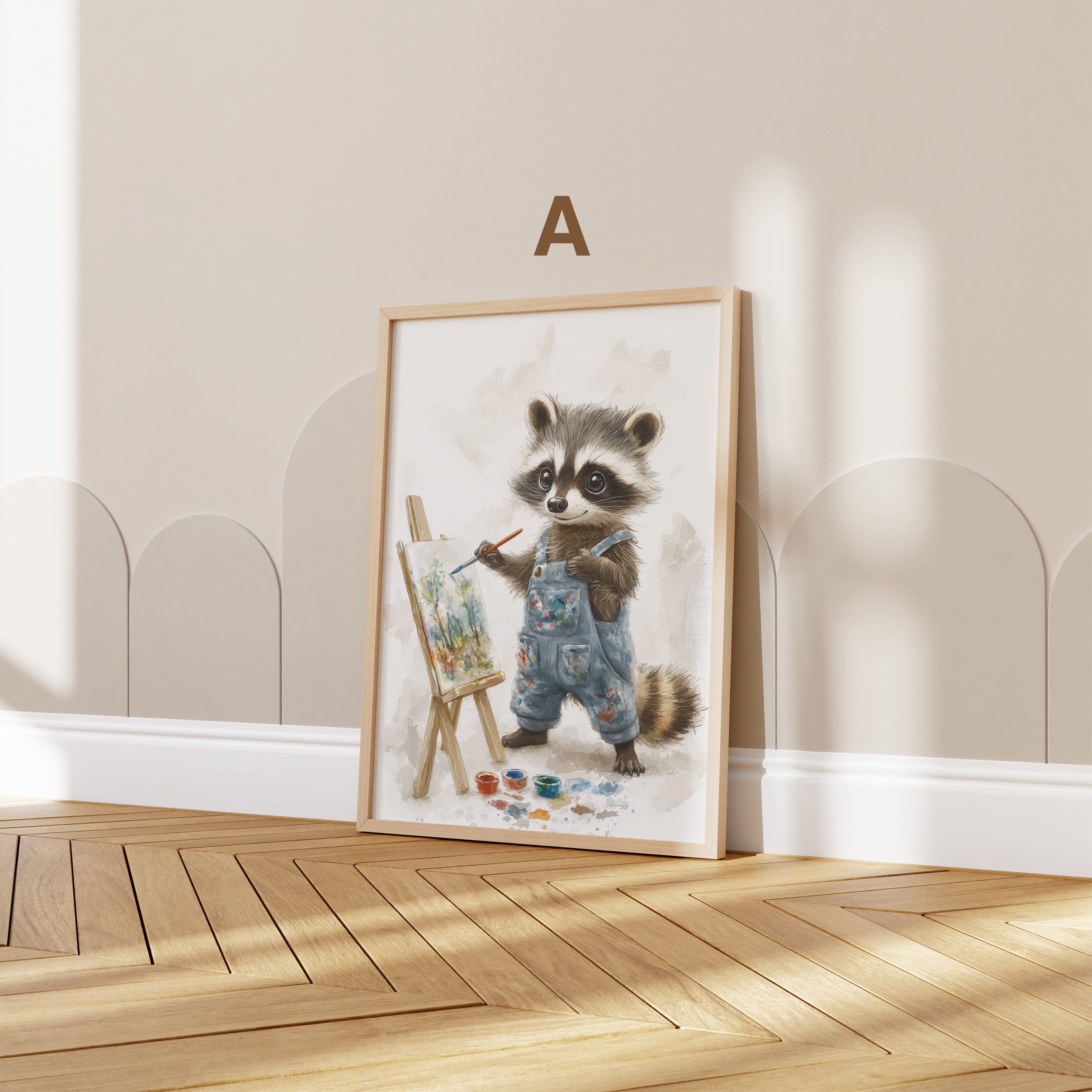Waldtiere Kinderzimmer Magisch Aquarell Eule Waschbär Fuchs Poster · Kinderzimmer Bilder · Wand Deko · Kunst Druck · Deko Print ohne Rahmen