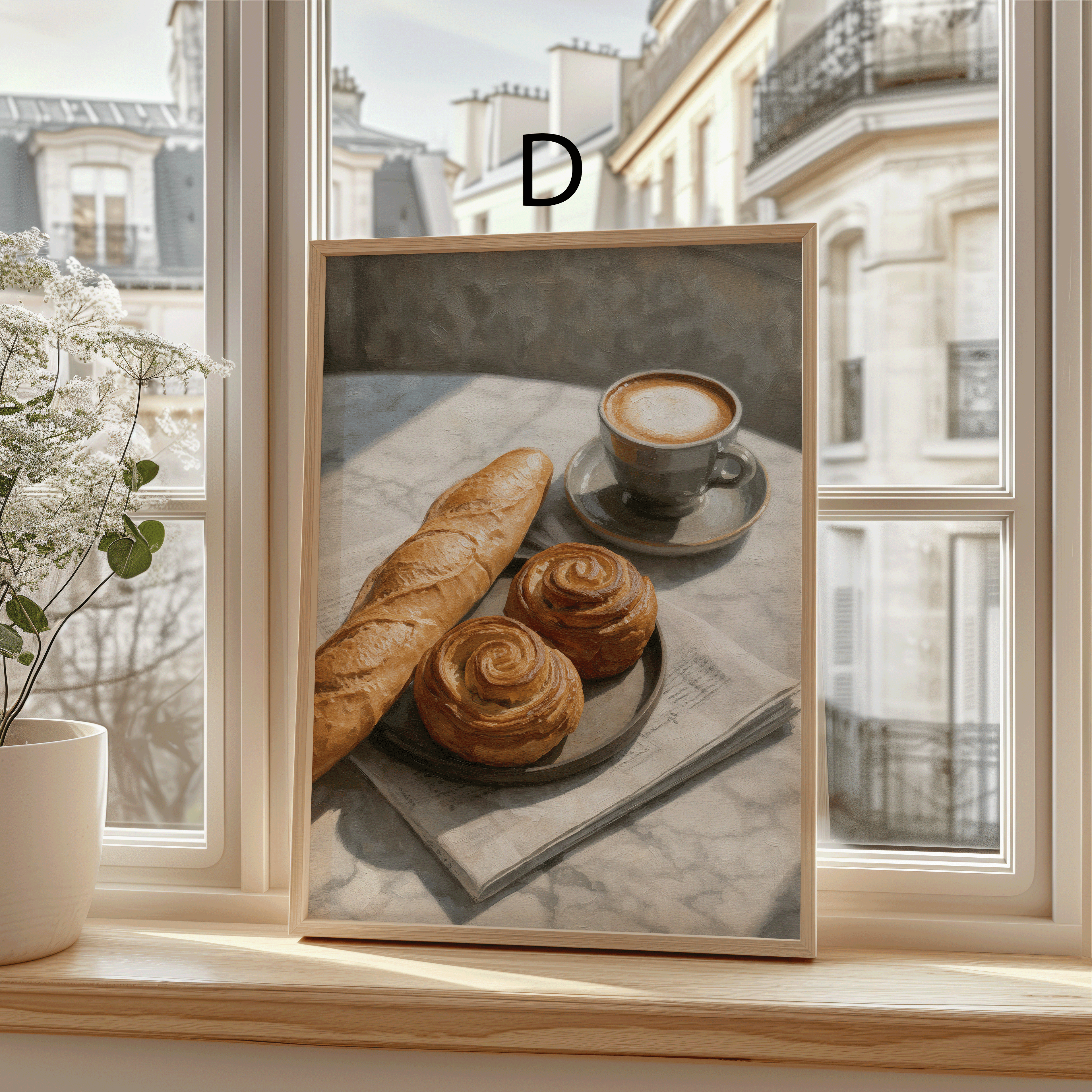 Paris Poster · Geschenkidee · Eiffelturm Café Vintage Stadtillustration · Dekoprint ohne Rahmen