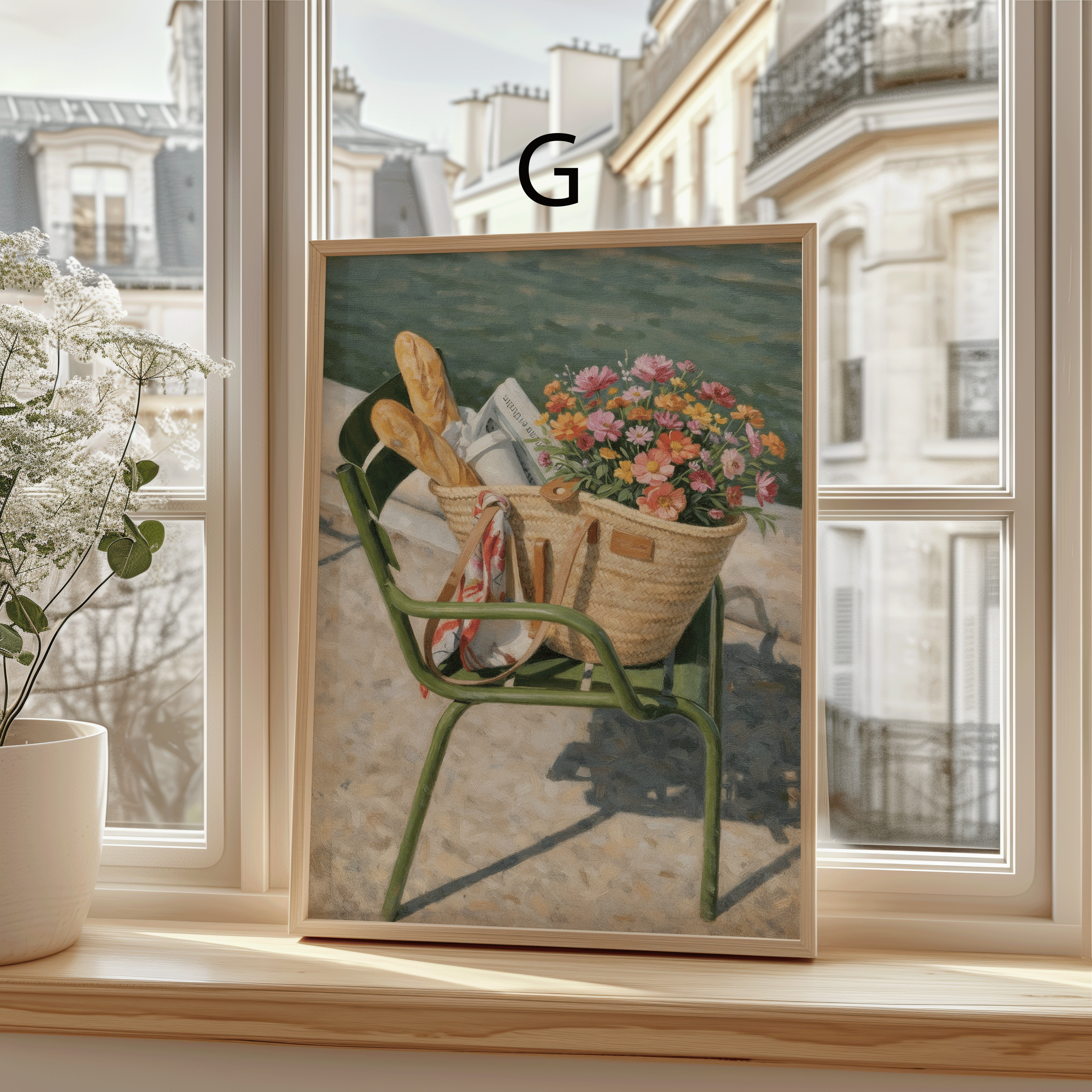 Paris Poster · Geschenkidee · Eiffelturm Café Vintage Stadtillustration · Dekoprint ohne Rahmen