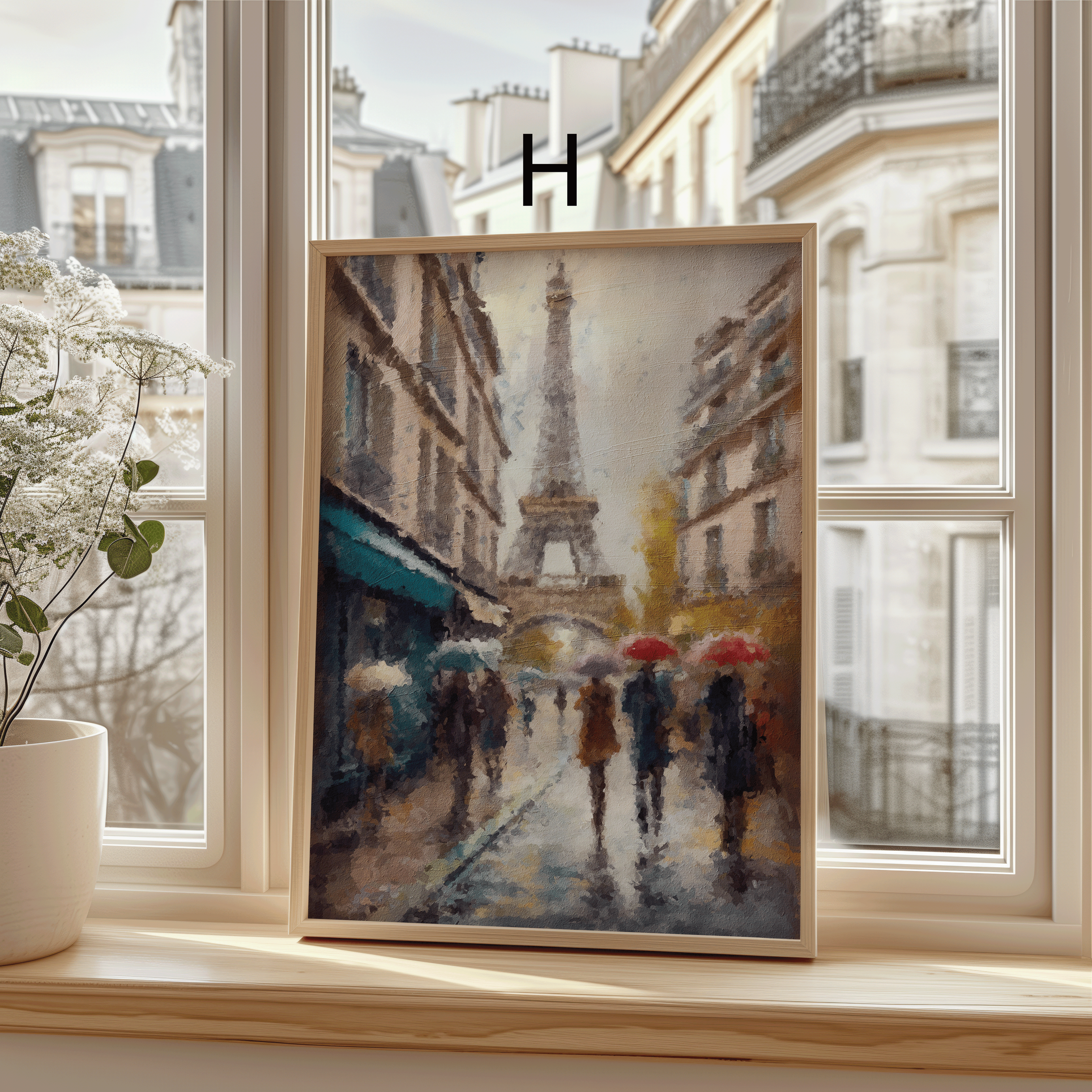 Paris Poster · Geschenkidee · Eiffelturm Café Vintage Stadtillustration · Dekoprint ohne Rahmen