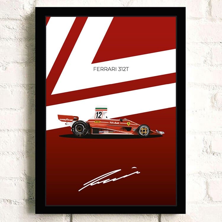Poster Formel 1 Rennwagen Grand Prix Rennfahrer Signature   ·  Deko Print ohne Rahmen