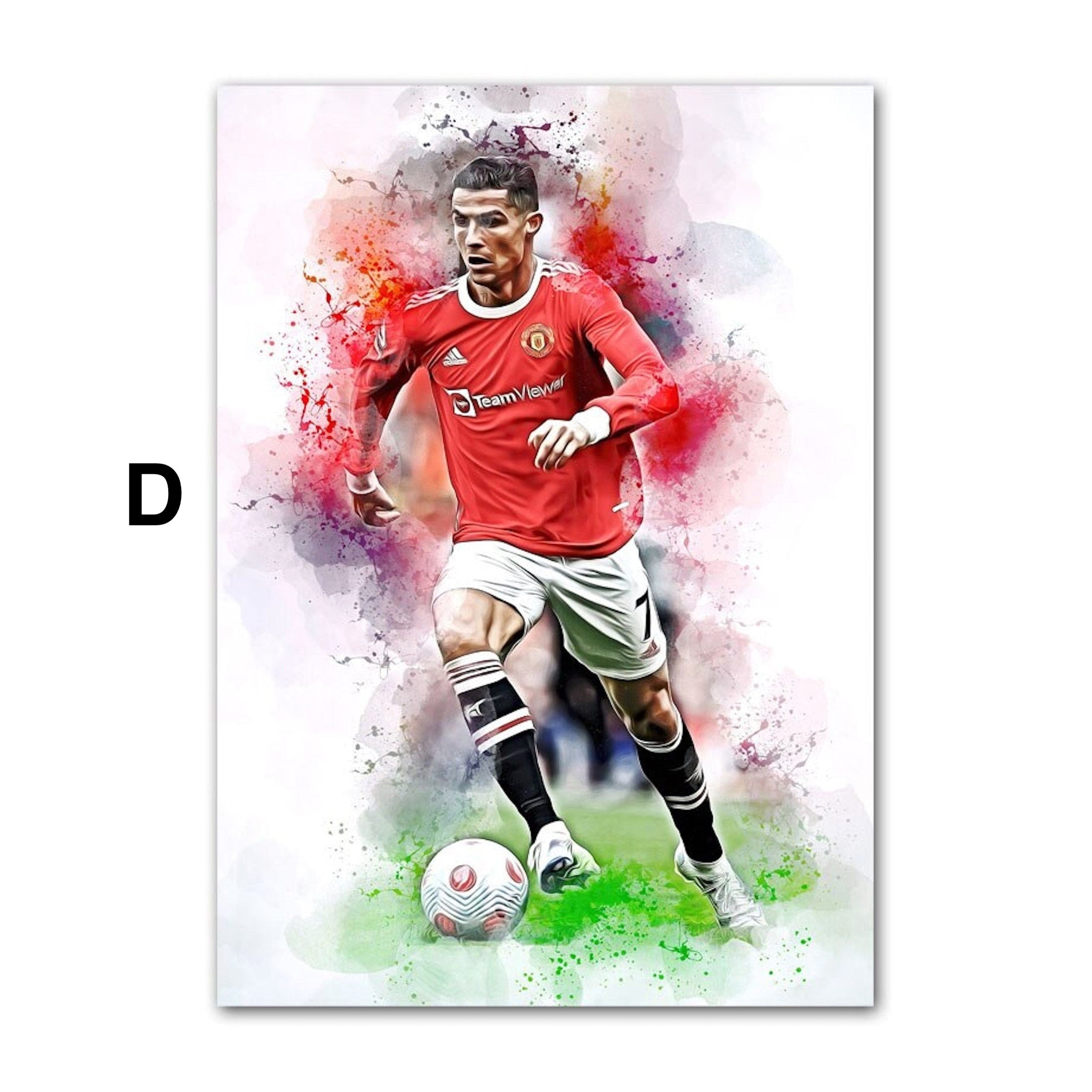 Poster Fußballspieler Lionell Messi & Christiano Ronaldo Tor Jubel als Deko Print ohne Rahmen