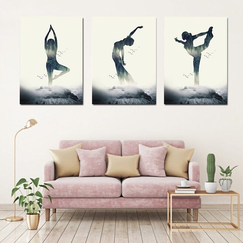 Poster Yoga Profi Stellungen · Fitness Dekoration · Bilder  · Deko Print ohne Rahmen